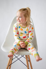 My First Snack Bamboo Pajamas – Green & Pink Lining Toddler PJs by Rayn’s Tiny Stitches