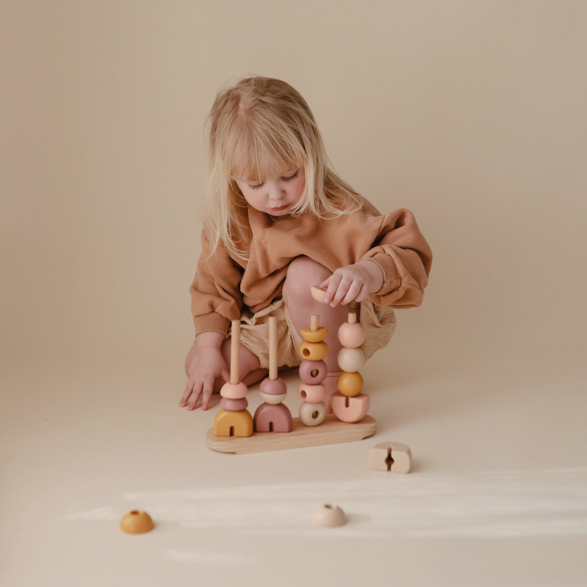 Wooden Multi Shape Stacker by Mushie at Everetts Place