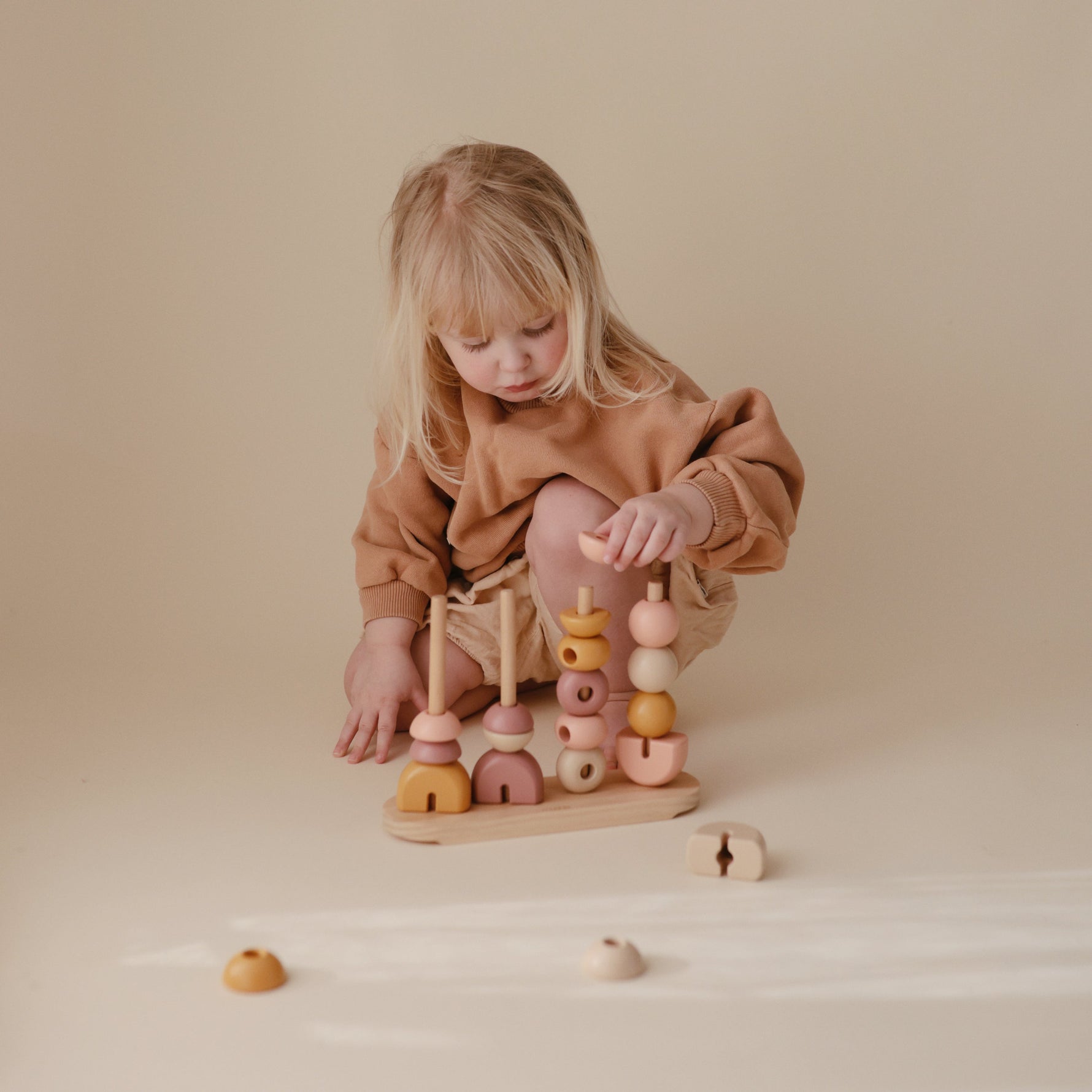 Wooden Multi Shape Stacker by Mushie at Everetts Place