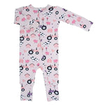 Sweet Bamboo Tractors And Cows Convertible Romper with Two Way Zip for Active Babies - 