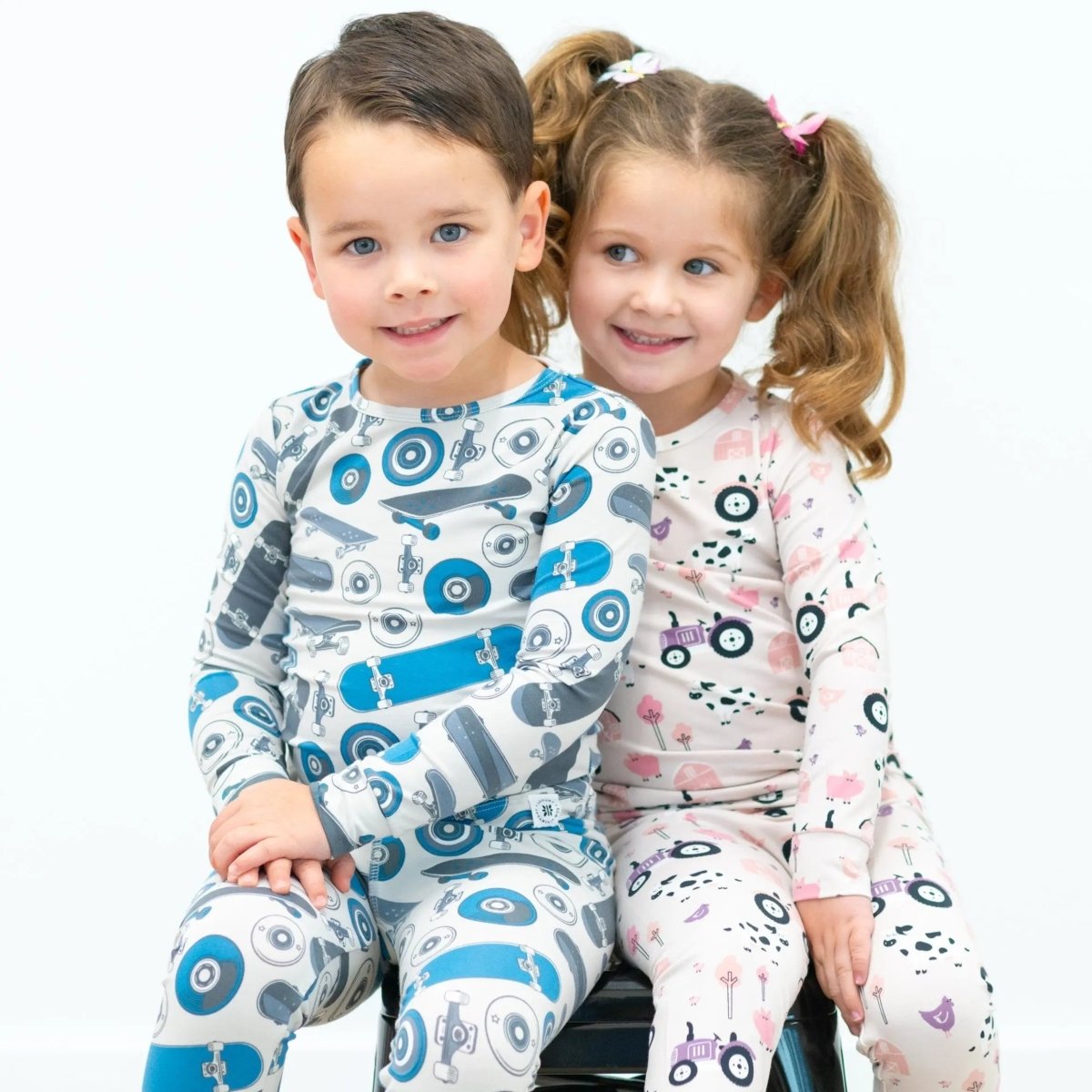 Sweet Bamboo Tractors And Cows Pajama Set with Comfortable Long Sleeve for Kids - 