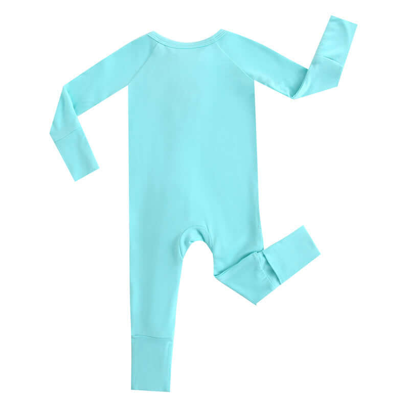 Luxie Charm Tranquil Turquoise Zippered Baby Romper - Everetts Place Boutique - 