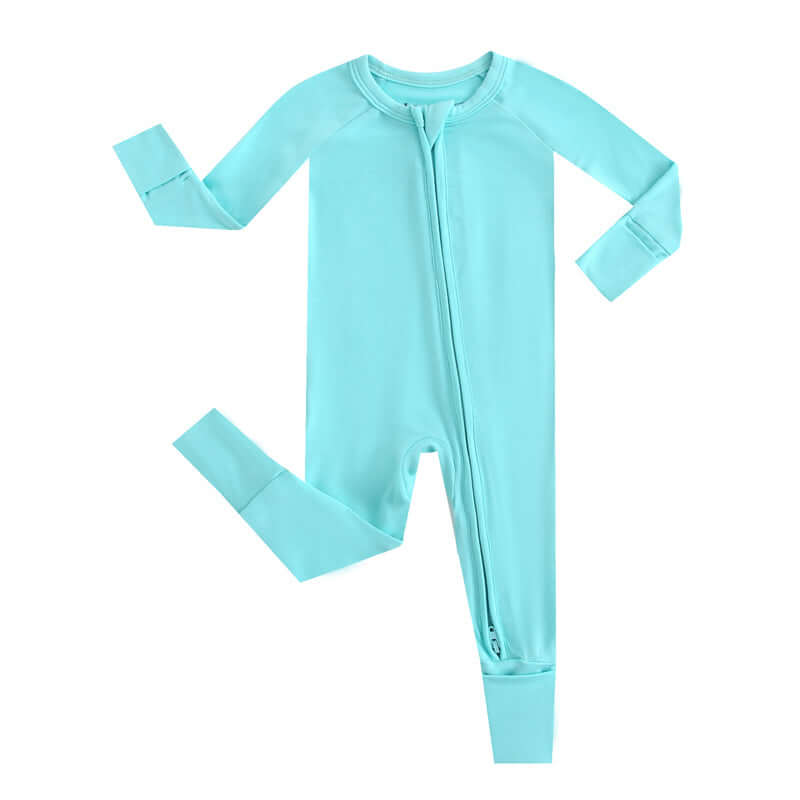 Luxie Charm Tranquil Turquoise Zippered Baby Romper - Everetts Place Boutique - 