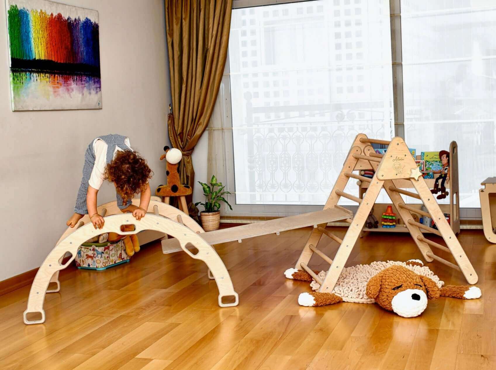 Climbing Triangle & Arch Rocker Set - 4-Piece Indoor Play by Kidodido