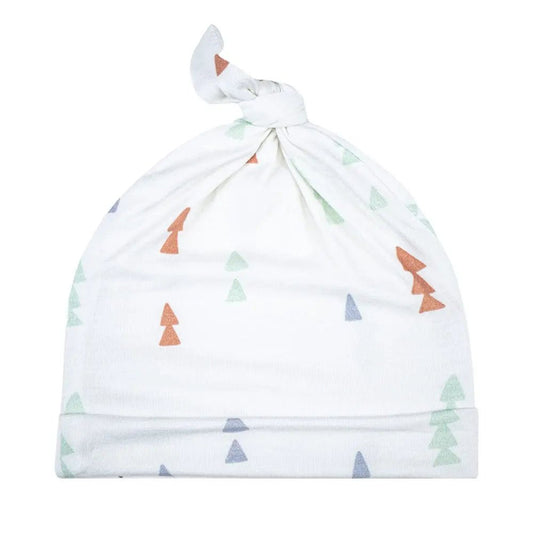 Triangle Knotted Baby Beanie Handmade Soft Cozy Yarn Infant Clothing Accessory.