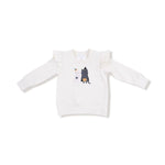 Angel Dear Trick Or Treat Ruffle Sweatshirt For Kids Cozy Ghost Cat - Everetts Place Boutique - 