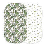 Newcastle Classics Natural Cotton Changing Pad Cover with Tropical Forest Design for Infants - Baby & Toddler > Diapering > Changing Mat & Tray Covers > Diaper Changing Pad Covers Cotton Bassinet Sheet