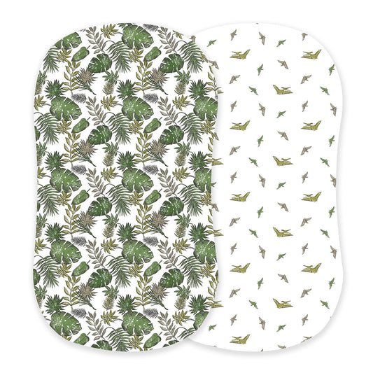 Tropical Forest Pteranodon Cotton Changing Pad Cover Bassinet Sheets Newcastle Classics