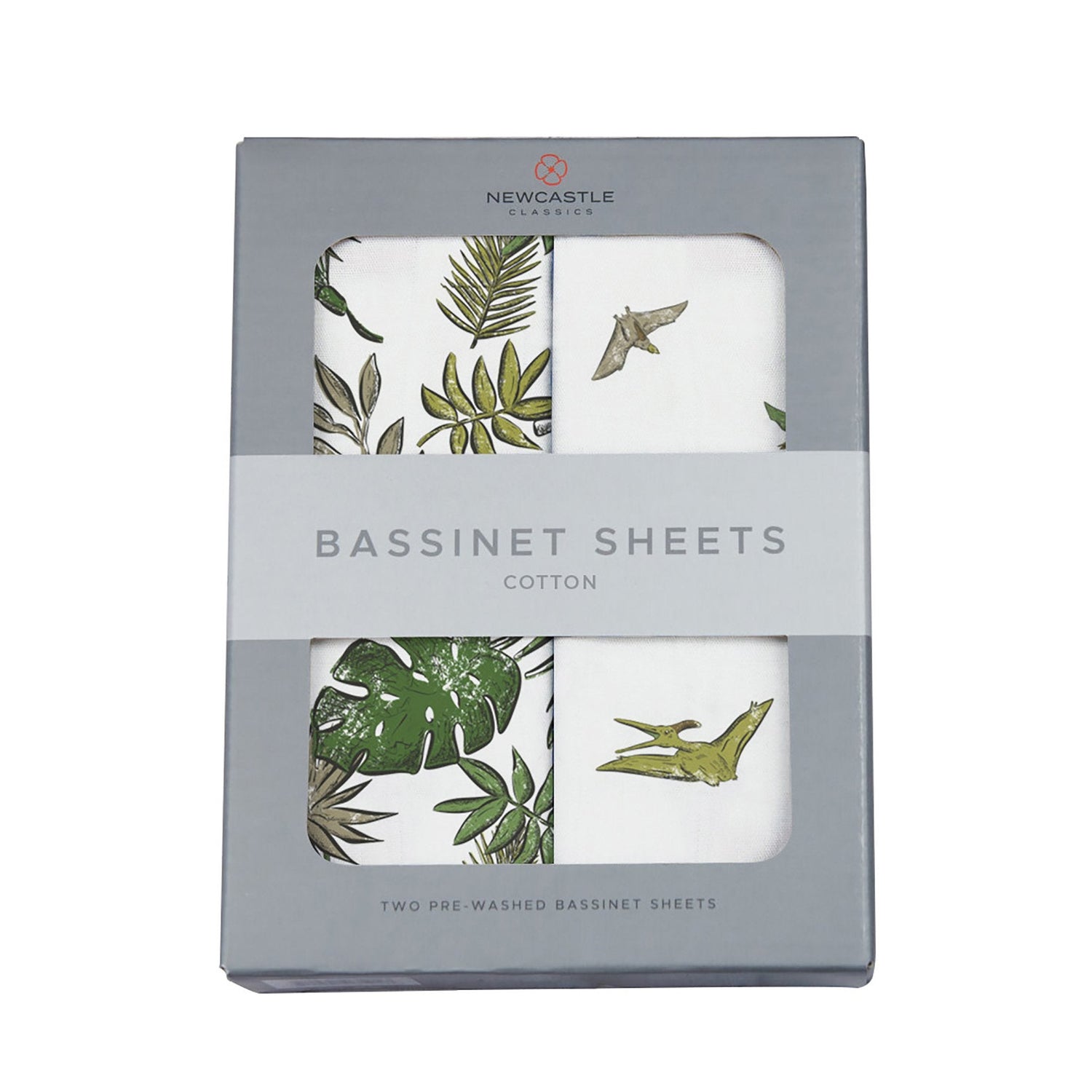 Newcastle Classics Tropical Forest and Pteranodon Cotton Changing Pad Cover/Bassinet Sheets - 