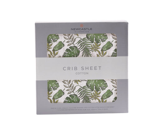 Tropical Forest Cotton Muslin Crib Sheet for Standard Mattresses 28x52 Inches Newcastle Classics