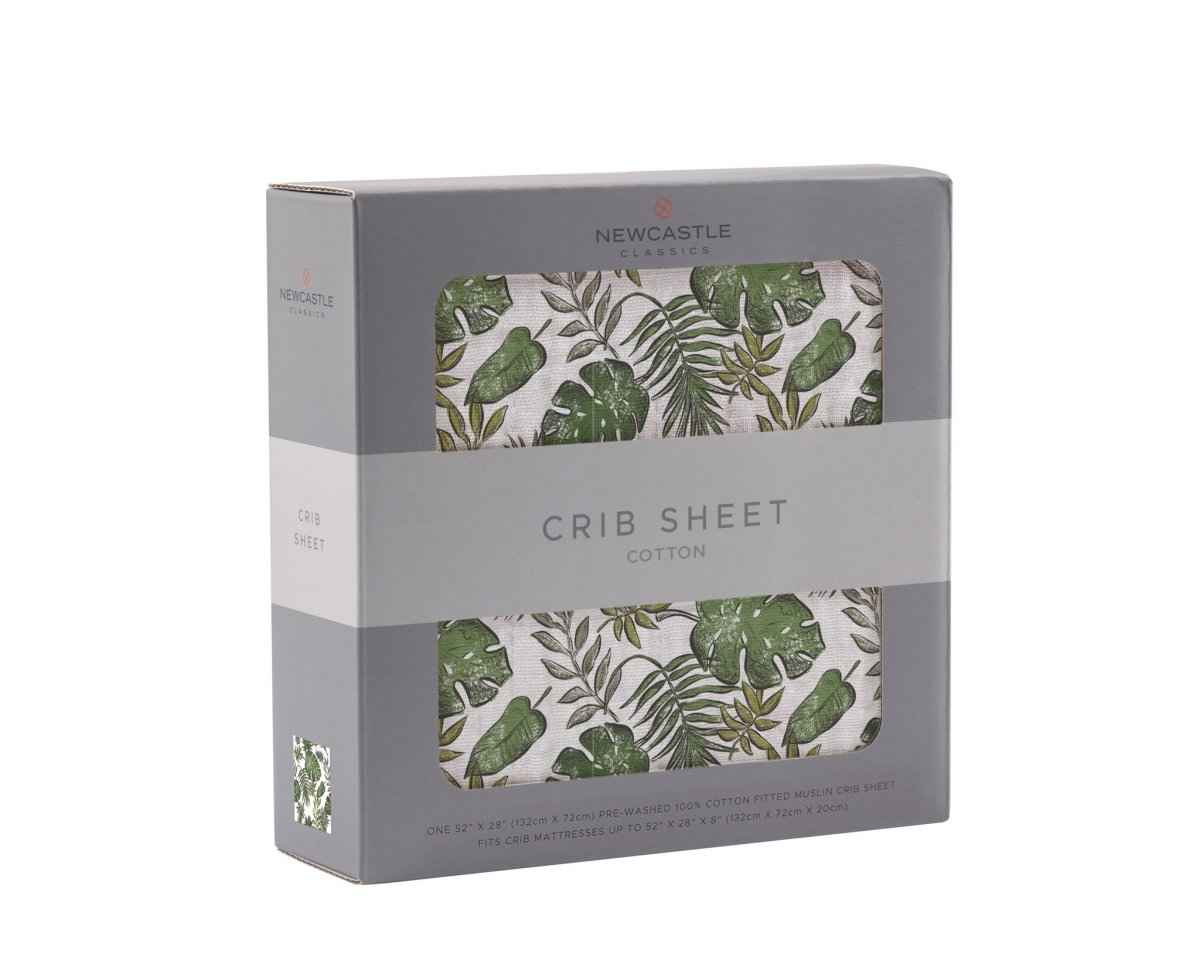 Tropical Forest Cotton Muslin Crib Sheet for Standard Mattresses