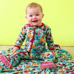 Bestaroo Tropical Fruit Baby Footie With Zipper For Easy Nighttime Changes - 