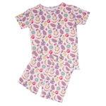 Sweet Bamboo Tropical Fruit Pajama Set for Kids with Lightweight Comfort for Summer Nights - 