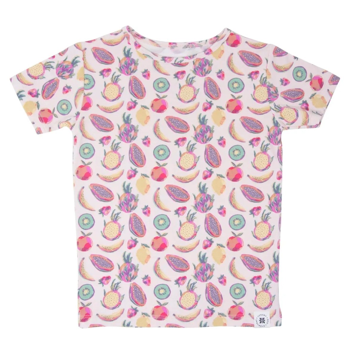 Sweet Bamboo Tropical Fruit Pajama Set for Kids with Lightweight Comfort for Summer Nights - 