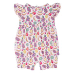 Sweet Bamboo Tropical Fruit Ruffle Romper with Flutter Sleeves for Summer Girls - Apparel & Accessories > Clothing > Baby & Toddler Clothing > Baby One-Pieces baby daywear
