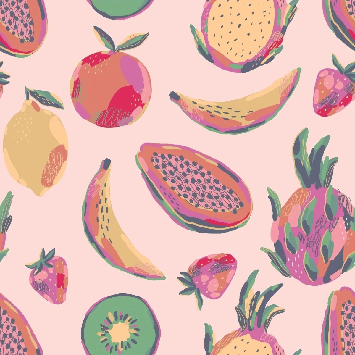 Sweet Bamboo Tropical Fruit Ruffle Romper with Flutter Sleeves for Summer Girls - 