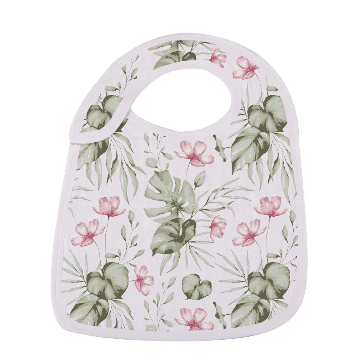 Newcastle Classics Tropical Paradise Bamboo Bibs 3 Pack with Soft Absorbent Muslin for Babies - 