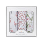 Tropical Paradise Bamboo Muslin Swaddle 3PK - Pink, Paper Product, Phoenicopterus, Picture frame | Everetts Place