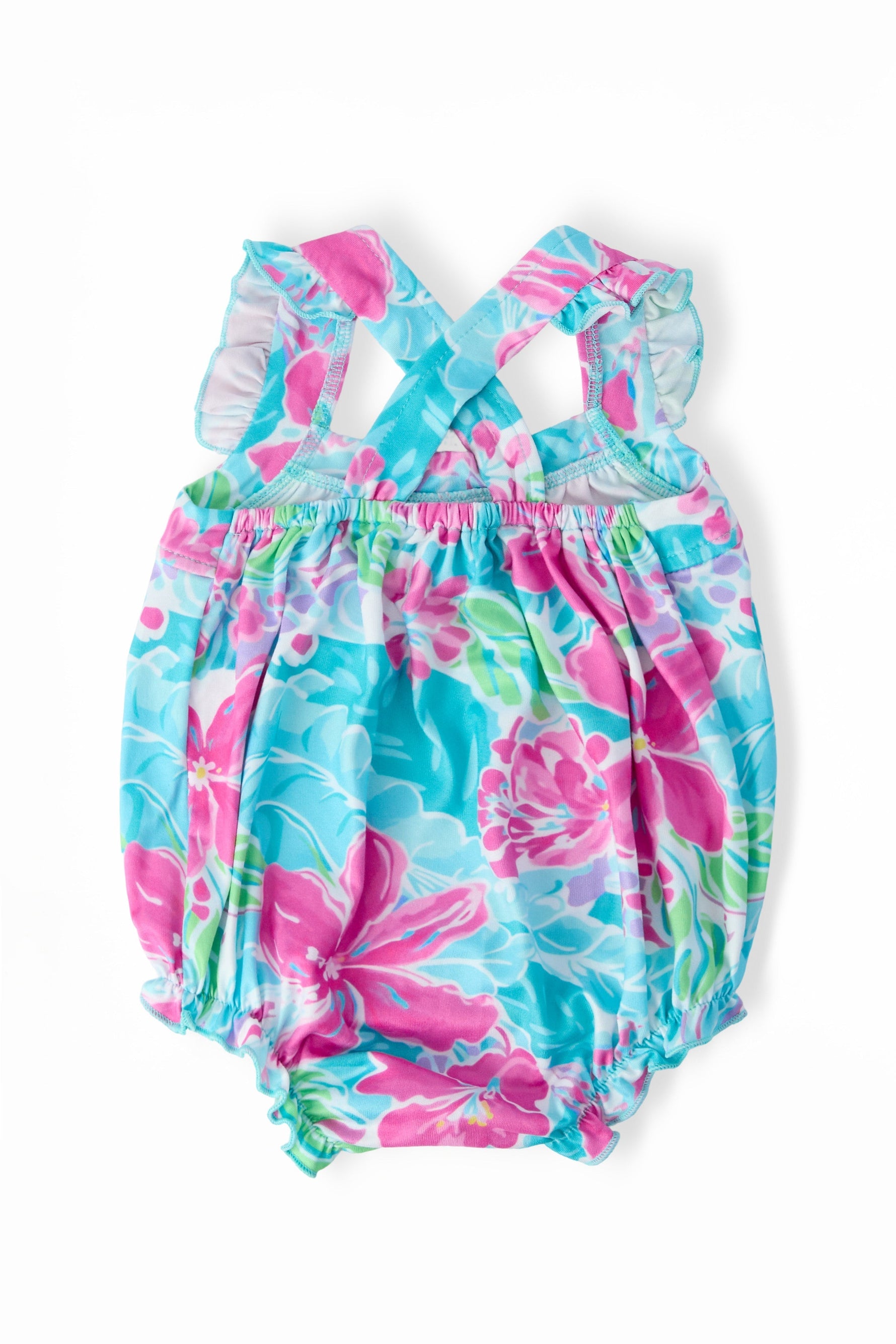 Mila & Rose ® Tropical Punch Ruffle Cross Back Romper - 