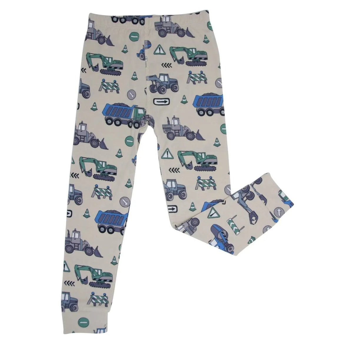 Sweet Bamboo Trucks Diggers Construction Pajama Set for Comfortable Big Kids - 