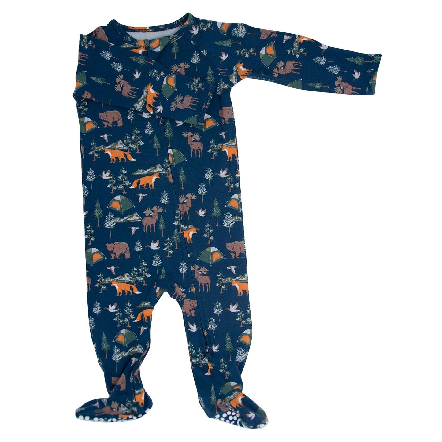 Sweet Bamboo True Grit Zipper Footie For Babies Two Way Zip Sweet Bamboo Everetts Place: Online Boutique