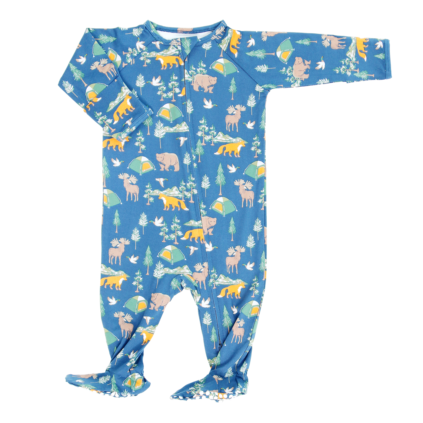 Sweet Bamboo True Grit Zipper Footie For Babies Two Way Zip Sweet Bamboo Everetts Place: Online Boutique