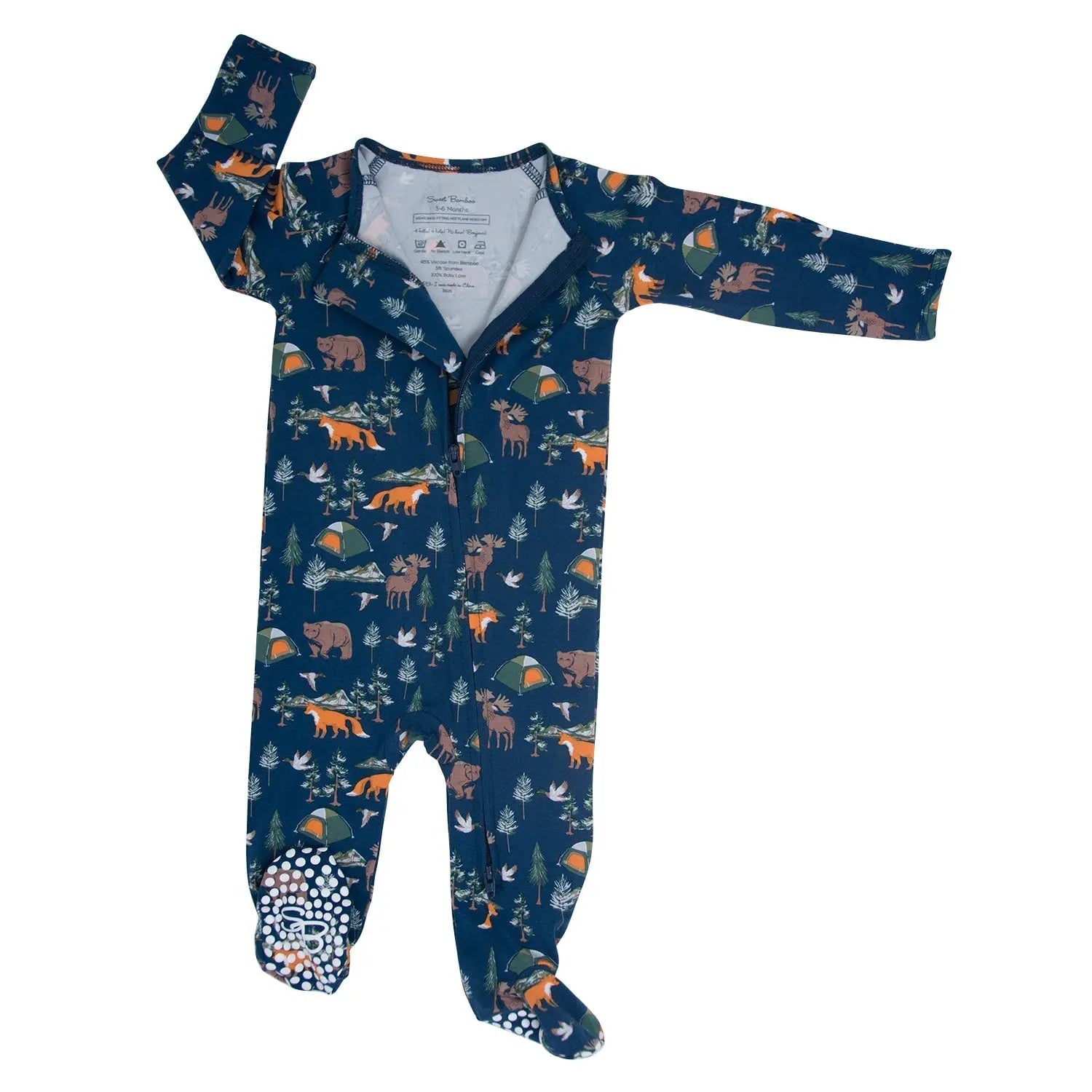 Sweet Bamboo True Grit Zipper Footie - 
