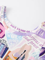 Rylee Faith Designs Ts Girls Lavender Twirly Print Milk Silk Dress Party - Everetts Place Boutique - 