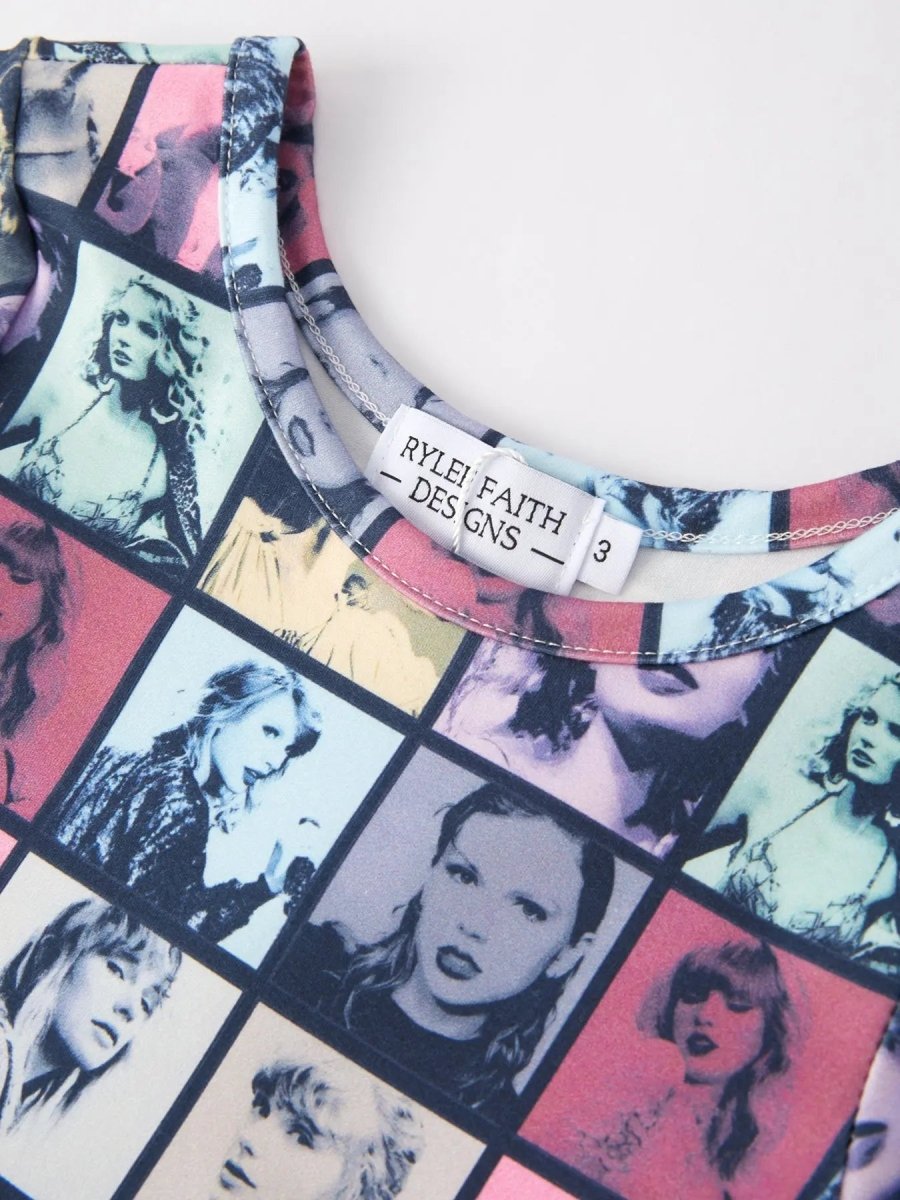 Rylee Faith Designs TS Portrait Concert Print Girls Dress For Special Occasions - Everetts Place Boutique - 