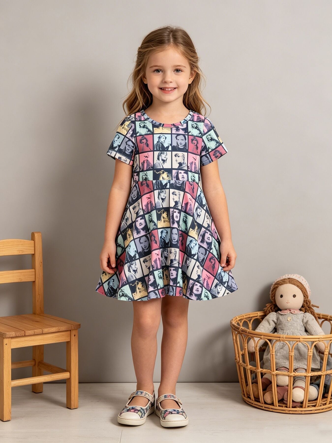 Rylee Faith Designs TS Portrait Concert Print Girls DressEveretts Place