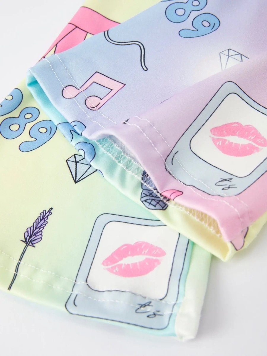 Rylee Faith Designs TS Print Girls Milk Silk Color Outfits for Stylish Kids - 