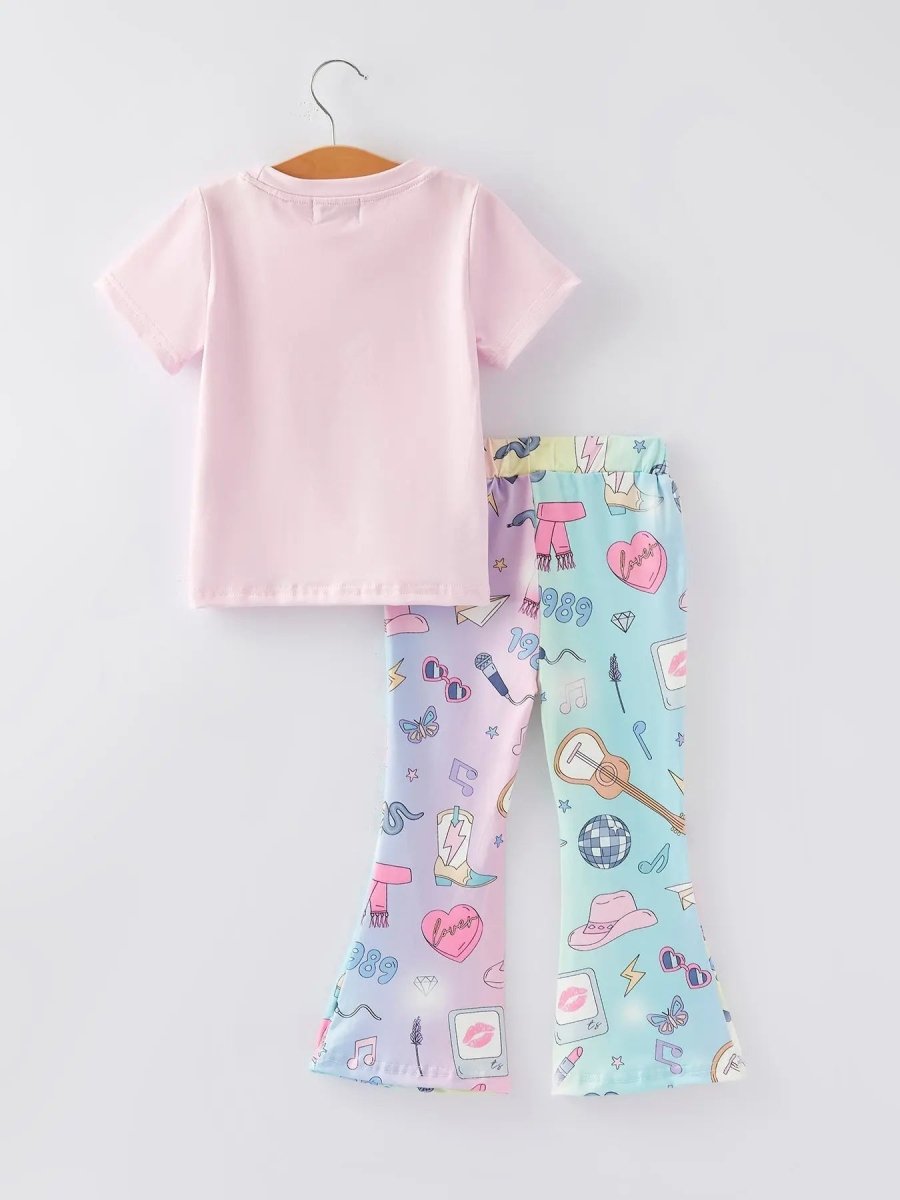 Rylee Faith Designs TS Print Girls Milk Silk Color Outfits for Stylish Kids - 