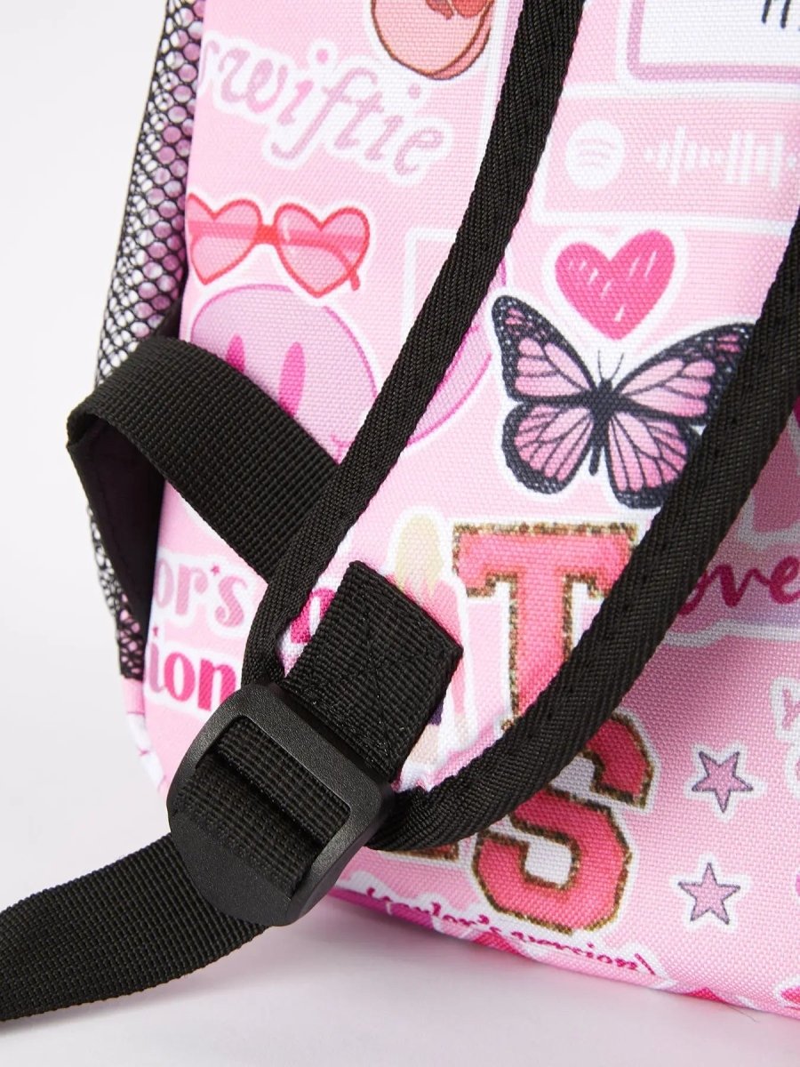 Rylee Faith Designs TS Print Pink Backpack With Spacious Compartments Stylish - Everetts Place Boutique - 