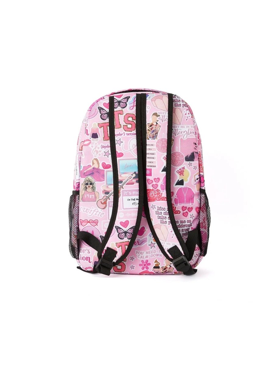 Rylee Faith Designs TS Print Pink Backpack With Spacious Compartments Stylish - Everetts Place Boutique - 