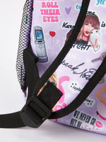 Rylee Faith Designs TS Print Purple Backpack Durable Spacious Everyday Carry - 