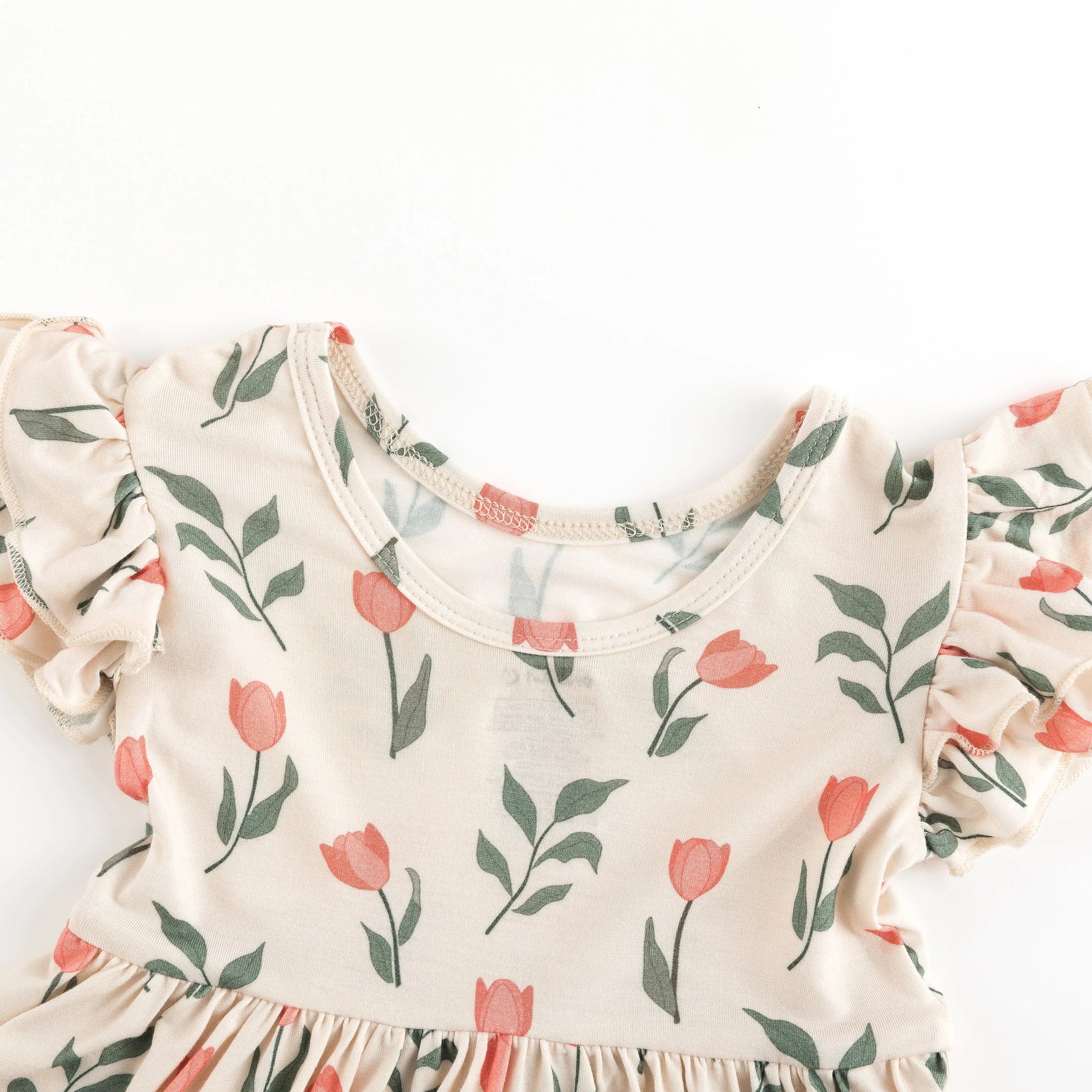 Dreamlet Tulip Bodysuit Dress With Twirl Skirt And Ruffle Sleeves - 