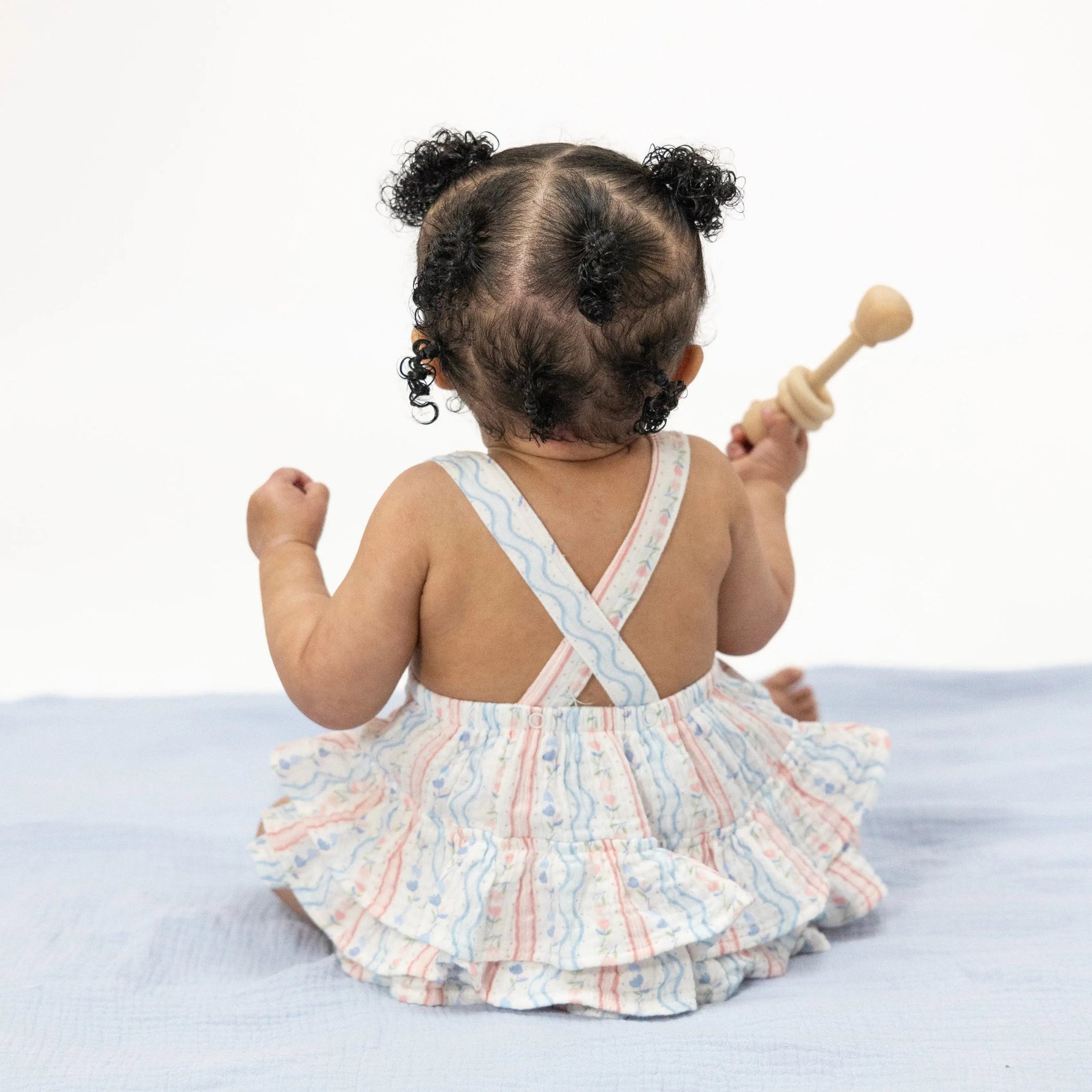Angel Dear Tulip Stripe - Ruffle Sunsuit - 