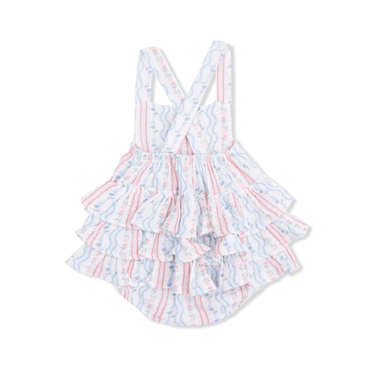 Angel Dear Tulip Stripe - Ruffle Sunsuit - 
