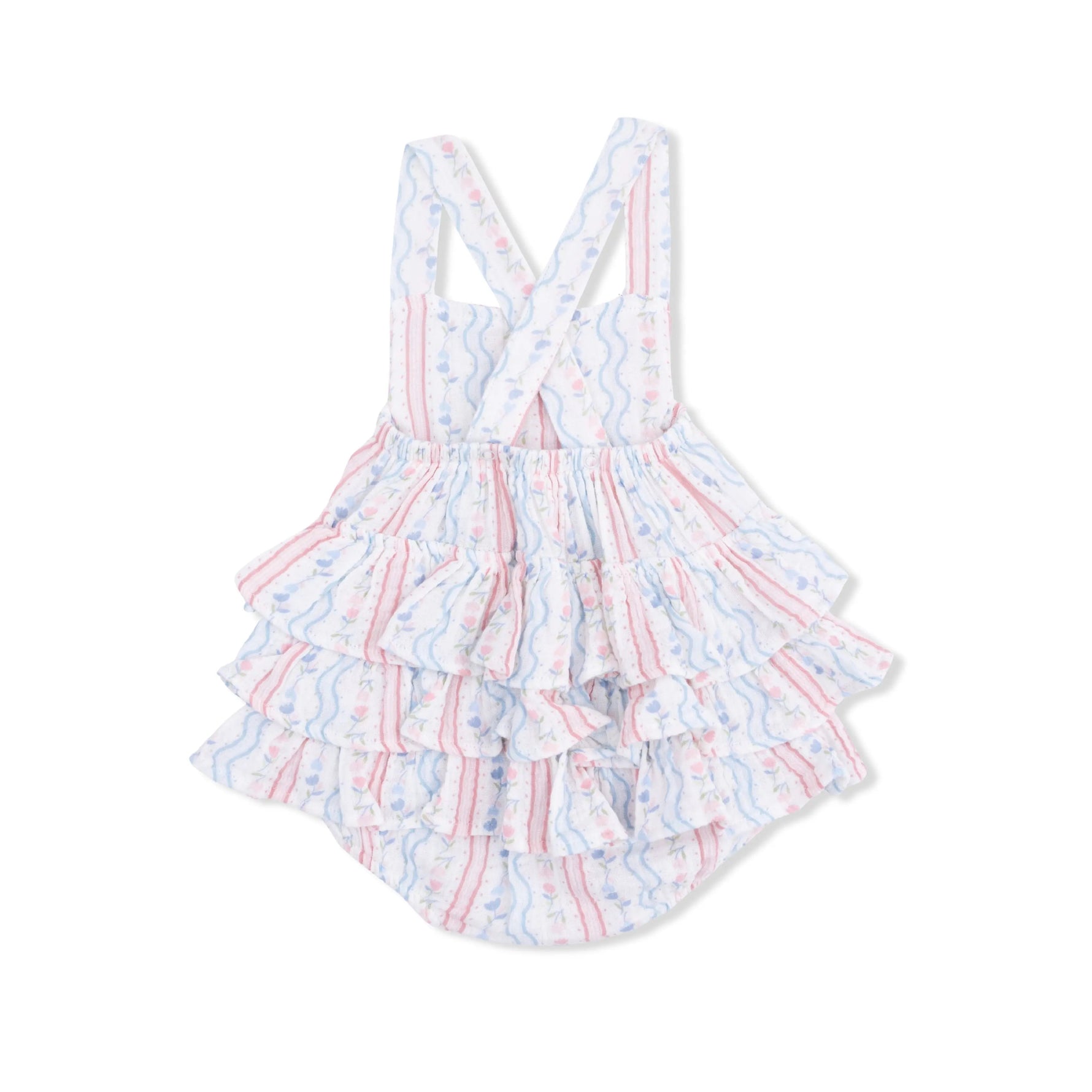 Angel Dear Tulip Stripe - Ruffle Sunsuit - 
