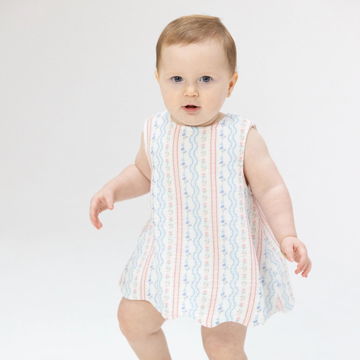 Angel Dear Tulip Stripe - Scallop Back Top with Bloomer - 