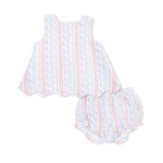 Angel Dear Tulip Stripe - Scallop Back Top with Bloomer - 