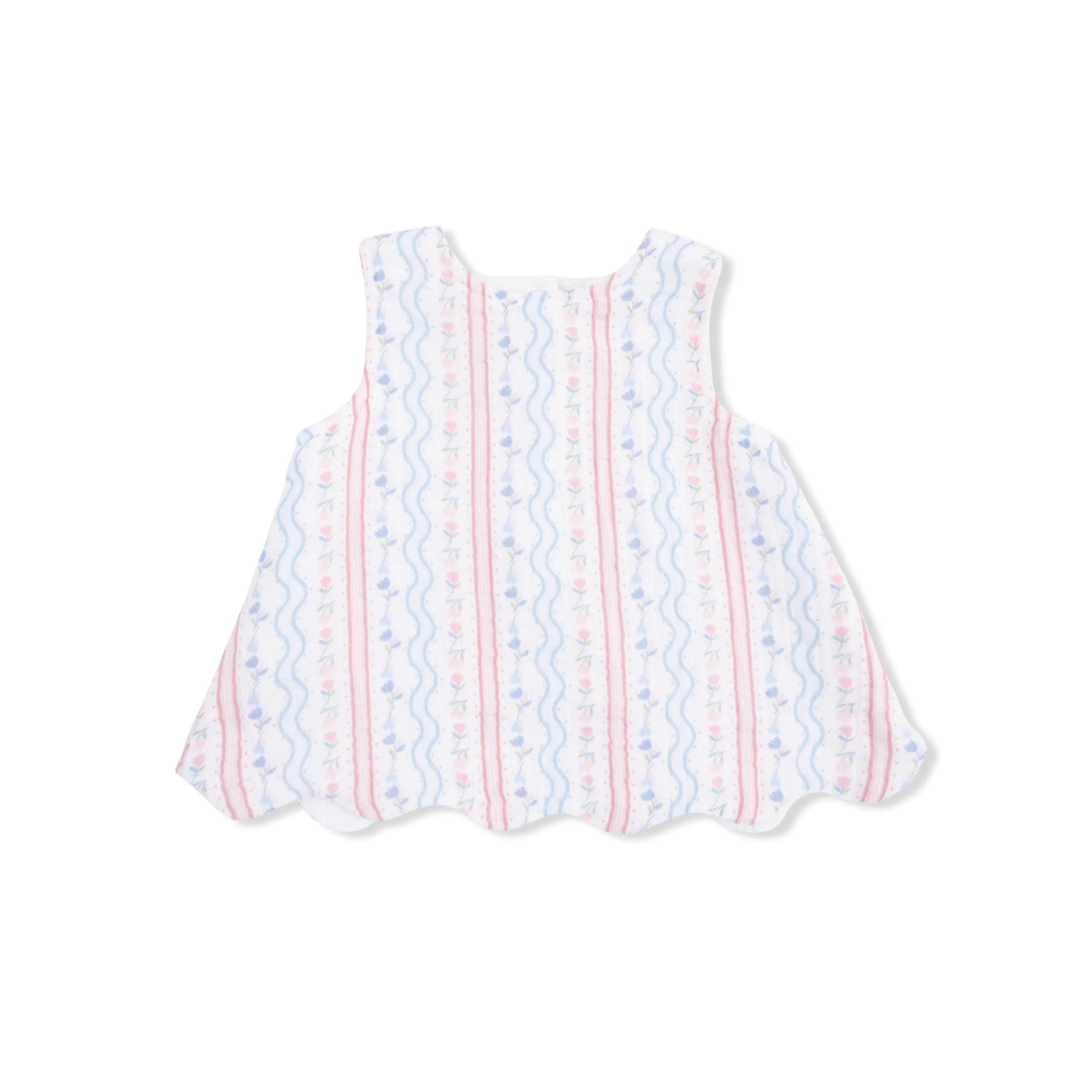 Angel Dear Tulip Stripe - Scallop Back Top with Bloomer & Headband - 