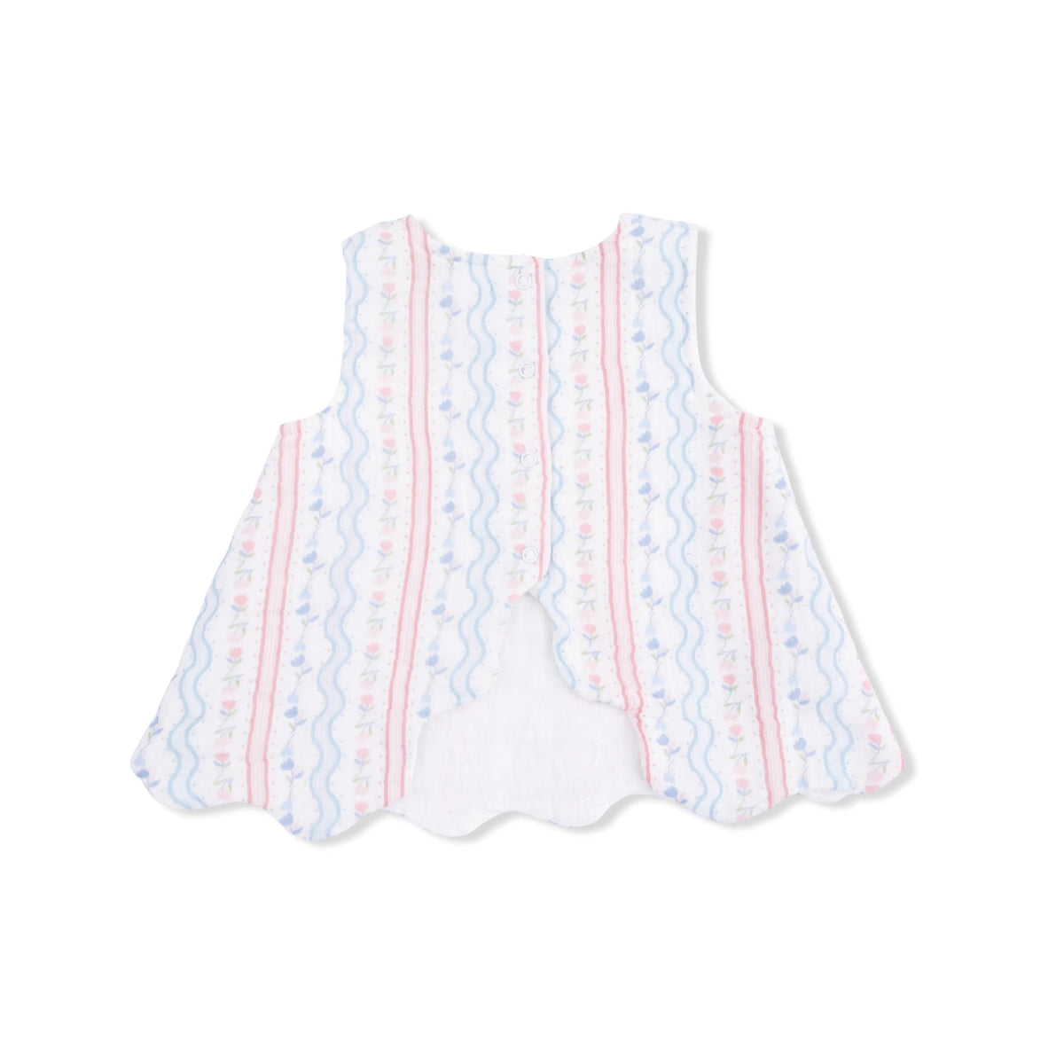 Angel Dear Tulip Stripe - Scallop Back Top with Bloomer & Headband - 