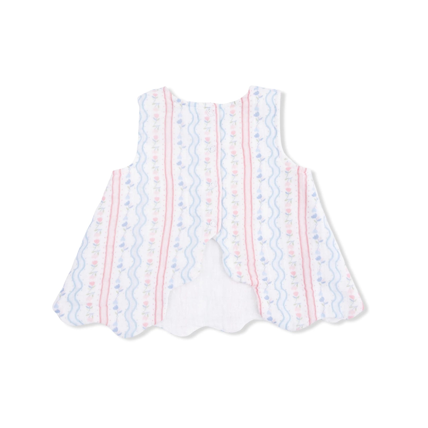 Angel Dear Tulip Stripe - Scallop Back Top with Bloomer & Headband - 