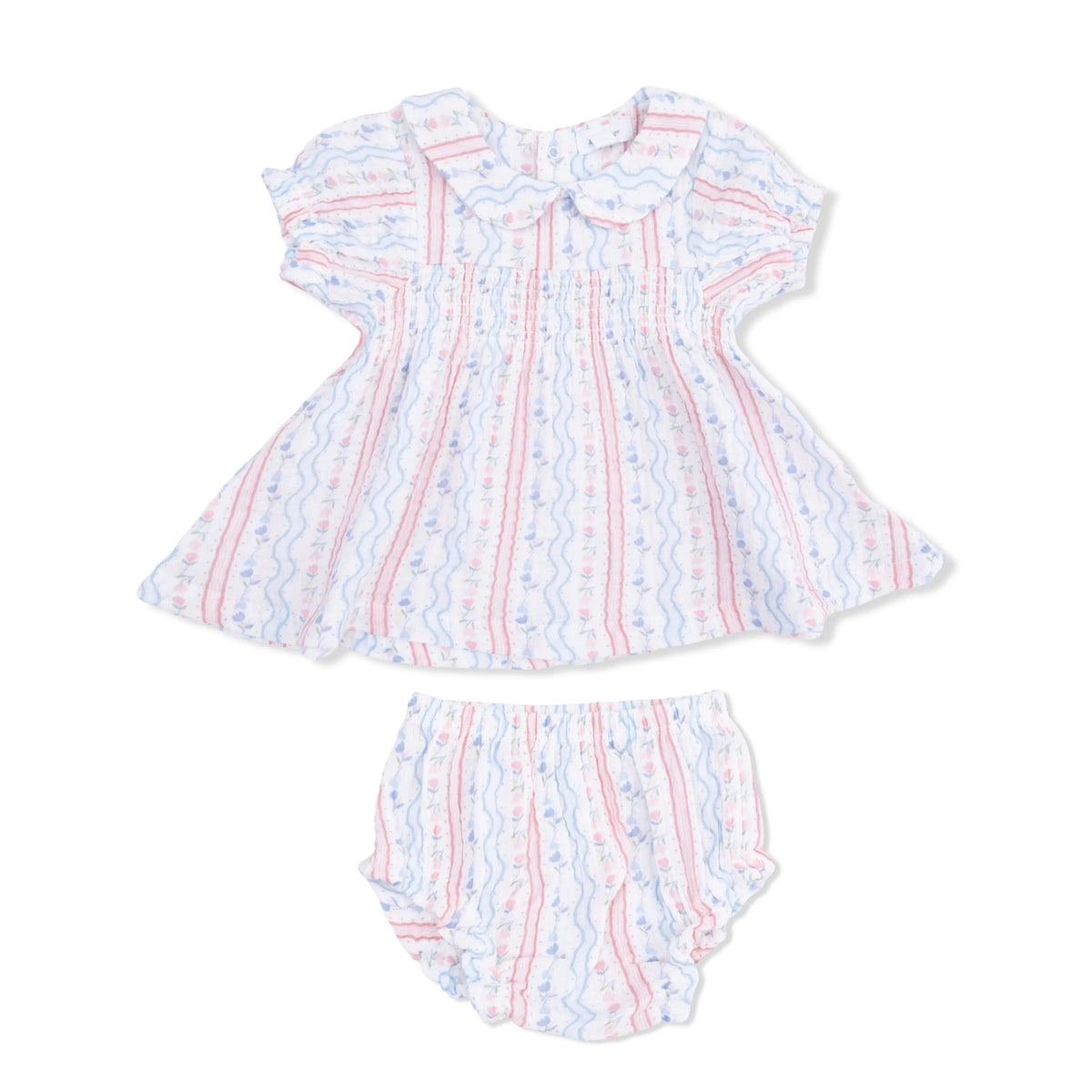 Angel Dear Tulip Stripe - Smocked Dress Set - 