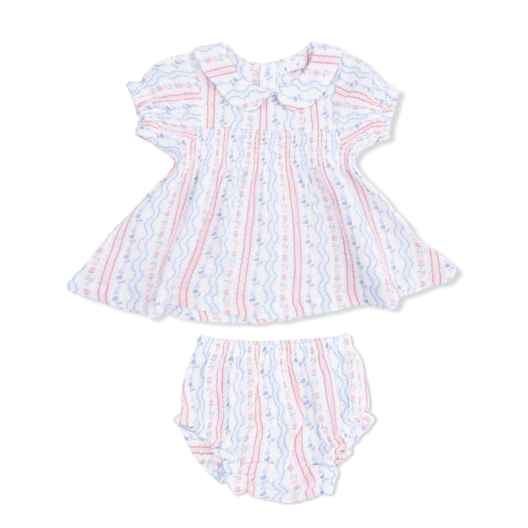 Angel Dear Tulip Stripe - Smocked Dress Set - 