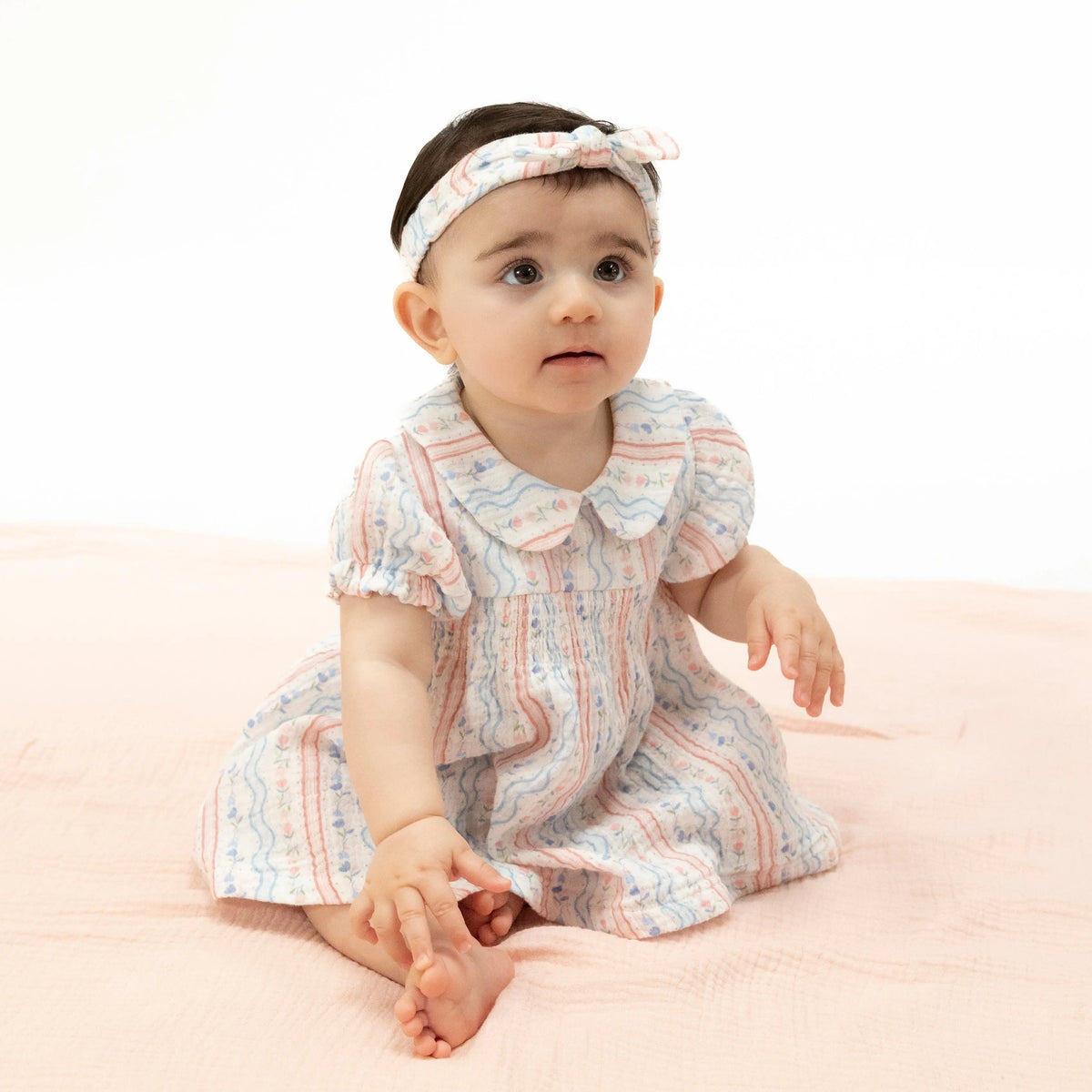 Tulip Stripe - Smocked Dress Set - Sleeve, Baby & Toddler Clothing, Skin, Dress, Textile | Everetts Place