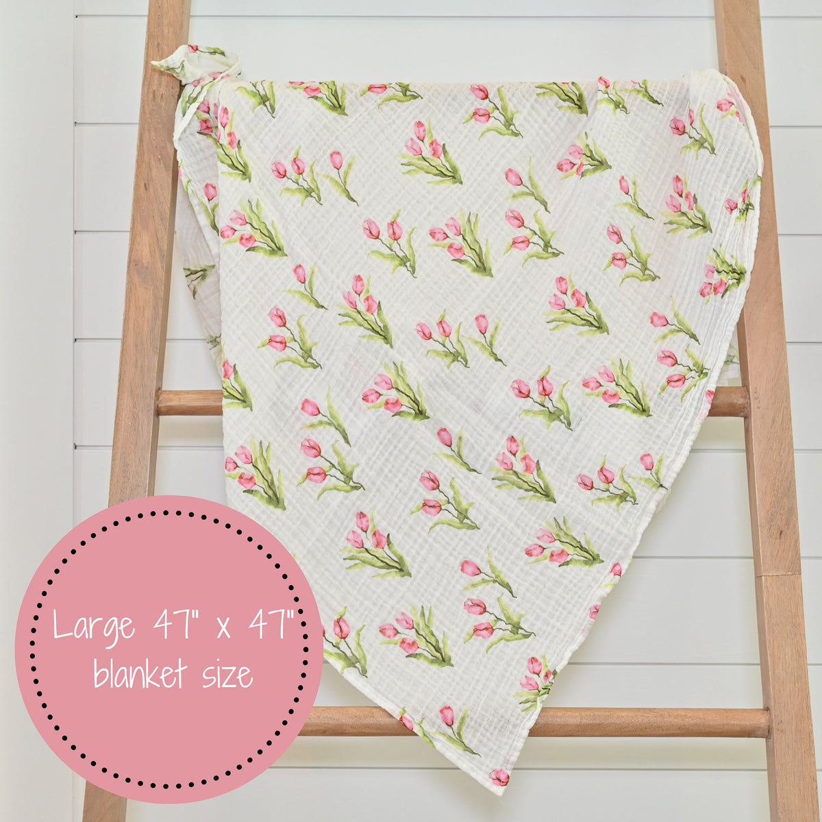 Tulip Garden Swaddle Blanket by LollyBanks