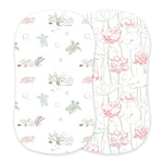 Newcastle Classics Bamboo Changing Pad Cover with Turtles and Water Lily Design for Infants - Baby & Toddler > Diapering > Changing Mat & Tray Covers > Diaper Changing Pad Covers Bamboo Bassinet Sheet