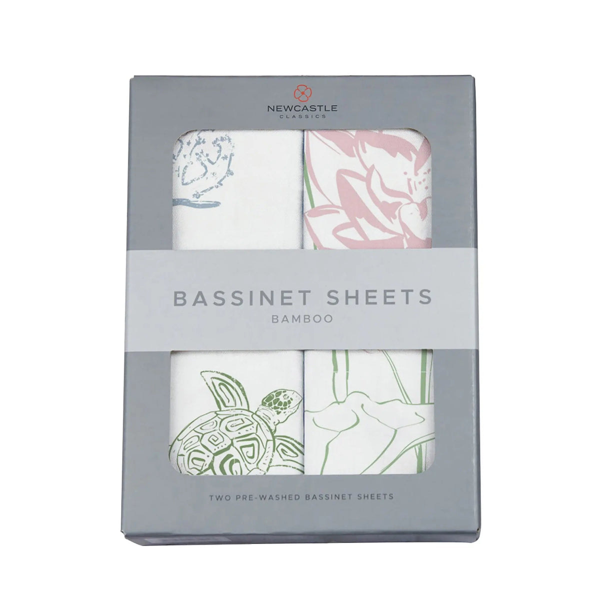 Newcastle Classics Turtles and Water Lily Bamboo Changing Pad Cover/Bassinet Sheets - 